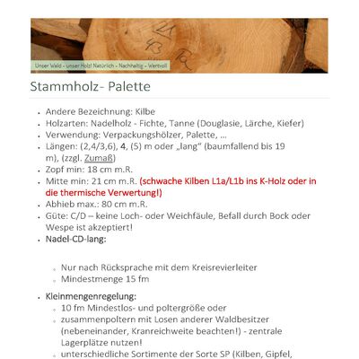 Bild vergr&ouml;&szlig;ern: Stammholz Palette