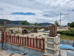 Bild vergr&ouml;&szlig;ern: L277 Donaubr&uuml;cke Tuttlingen Bau Behelfsbr&uuml;cke